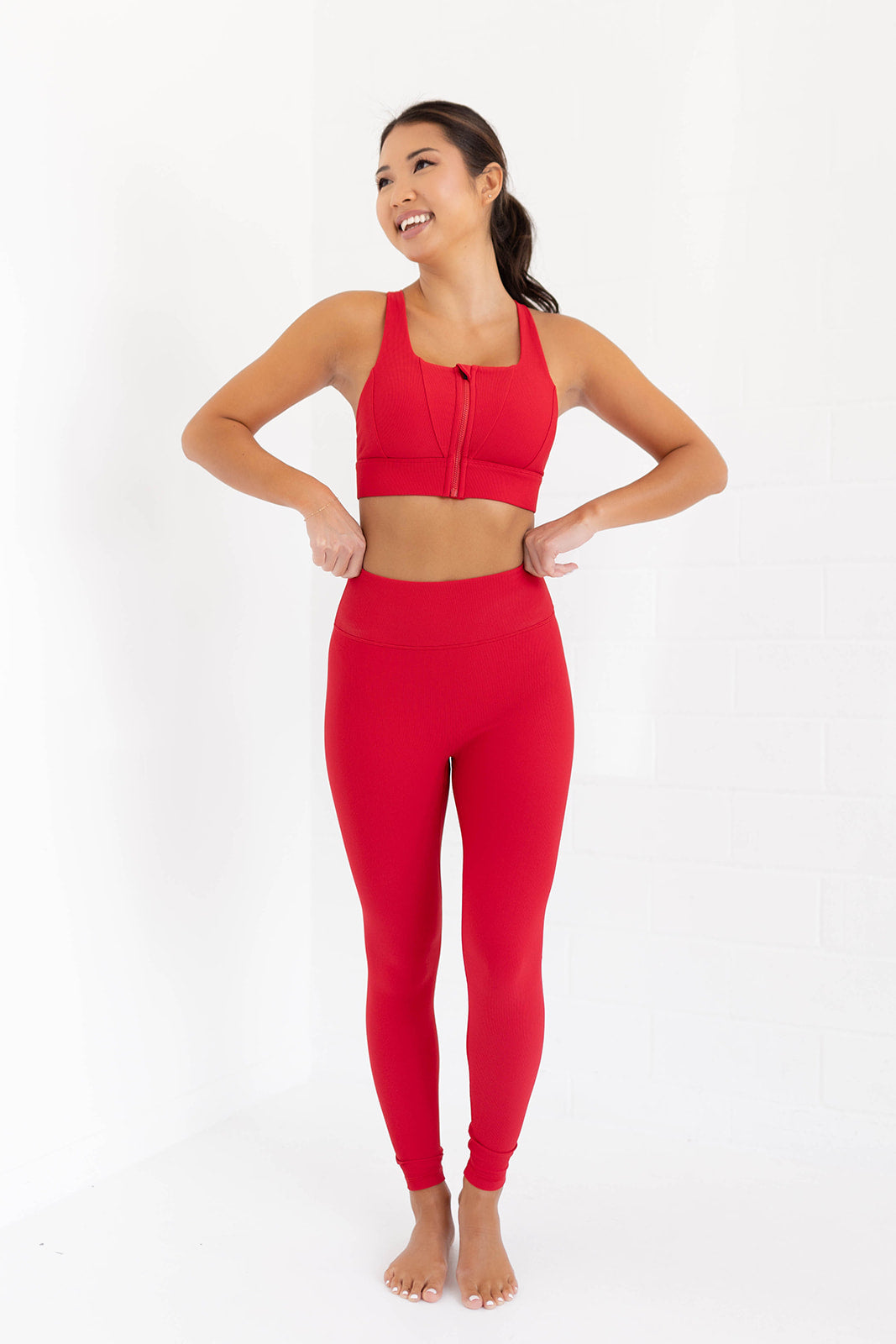 Black Ribbed & Cherry Ribbed Leggings