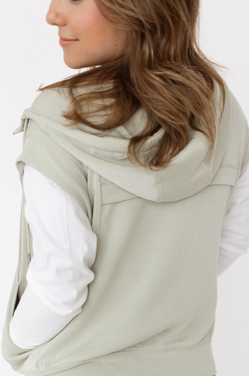 Women's Sage Sleeveless Hoodie