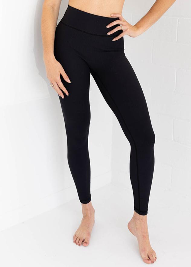 Black Ribbed & Cherry Ribbed Leggings