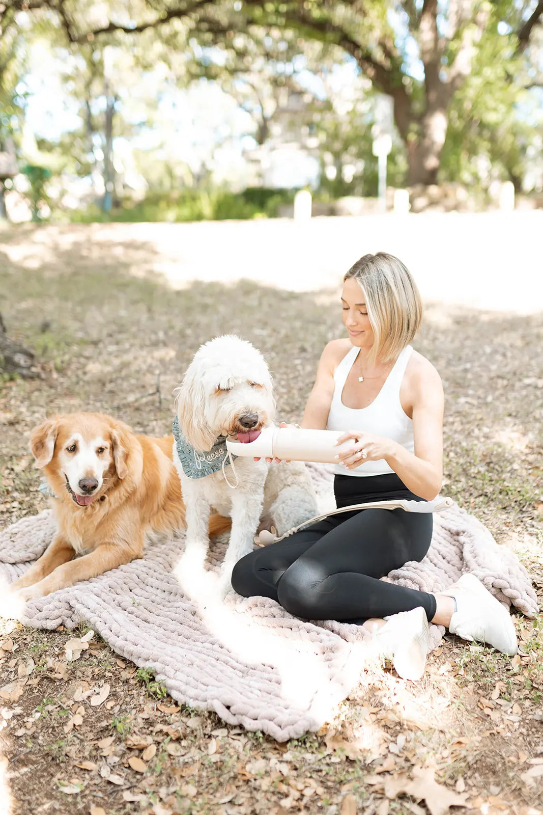 Volare X Reese + Murphy White Tank & Midnight Black Leggings